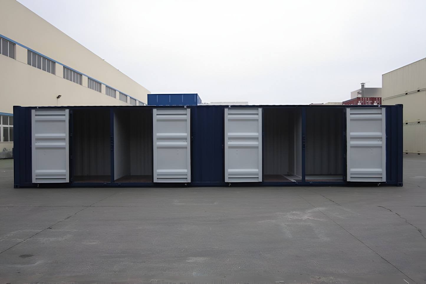 Conteneur de stockage 40 pieds à 4 portes latérales