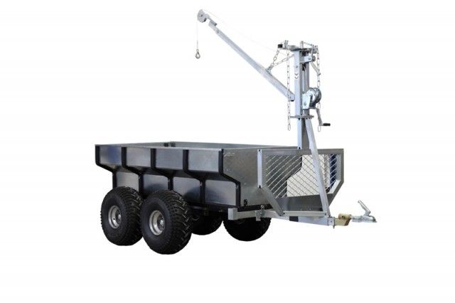  Remorque forestière porte-grumes avec grue et caisse de chargement | Boxnov
