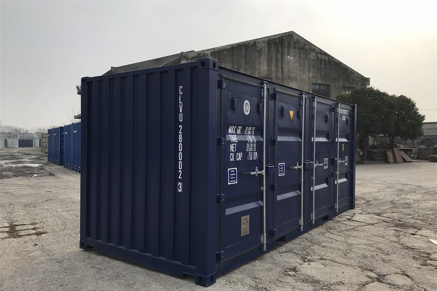 Conteneur de stockage 20 pieds avec 4 doubles portes latérales