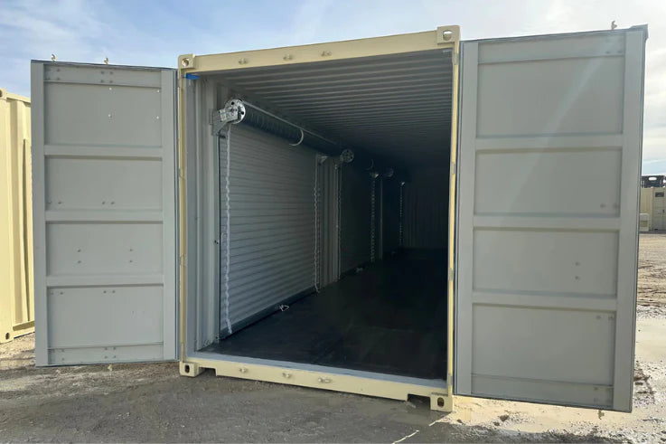 Conteneur de stockage 40 pieds High Cube avec portes sectionnelles