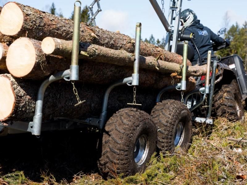  Remorque forestière porte-grumes avec grue et caisse de chargement | Boxnov