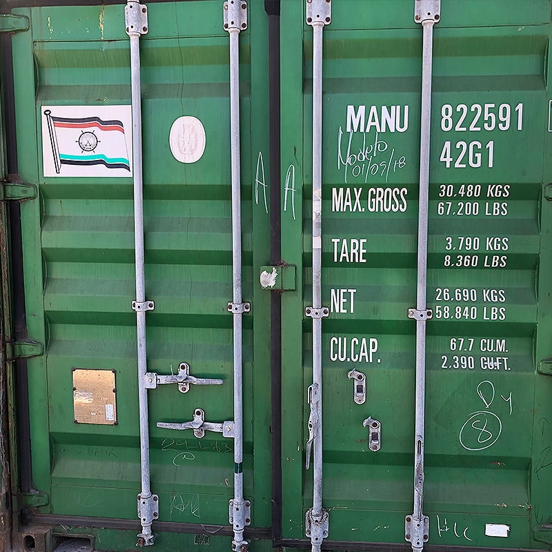 Conteneur maritime d'occasion 40 pieds vert – Classe A (Cargo Worthy)