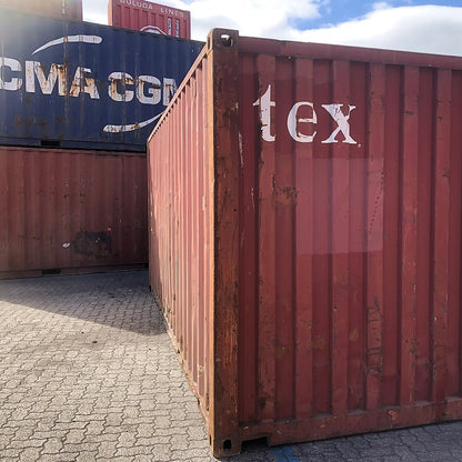 Conteneur maritime 20' rouge d'occasion - Textainer - Classe A (CW)