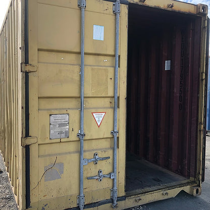 Conteneur maritime d'occasion 20 pieds jaune – Classe A (Cargo Worthy)