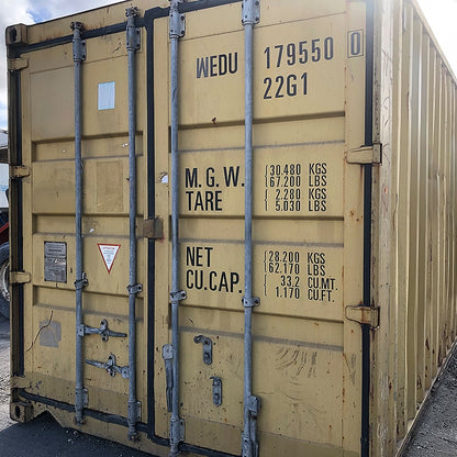 Conteneur maritime d'occasion 20 pieds jaune – Classe A (Cargo Worthy)